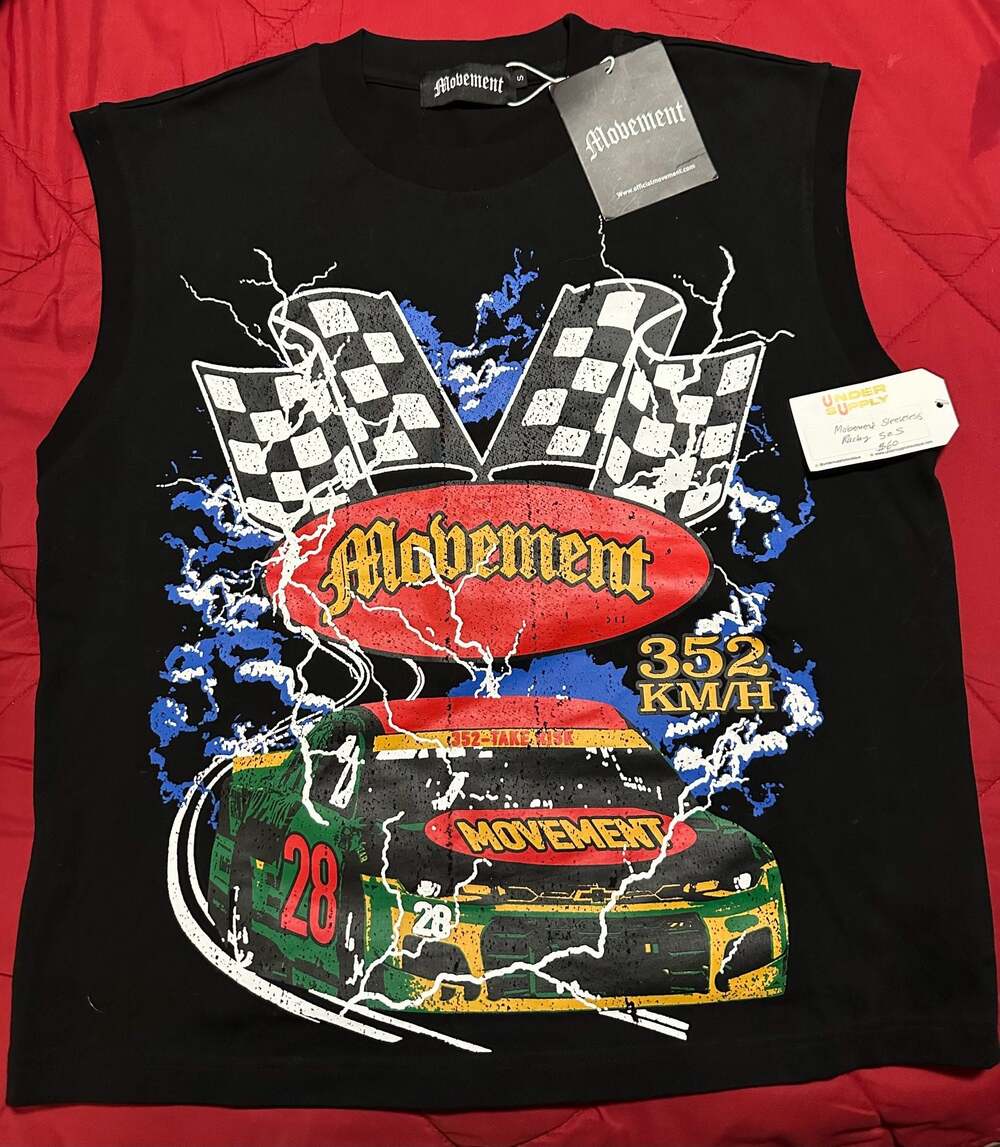Movement Rich Essentials Sleeveless Racing Graphic Tank Top Black S